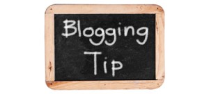 Blackboard with the words blogging tip
